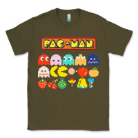 Army Green 80s pacman ghosts video games Classic Tee - artisFamous