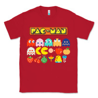 Red 80s pacman ghosts video games Classic Tee - artisFamous