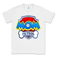 White funny mom patrol  funny dog mom gift birthday party t shirt Classic Tee - artisFamous