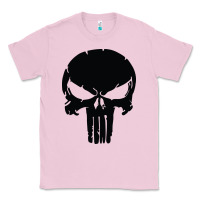 Bubblegum Pink the punisher skull black Classic Tee - artisFamous