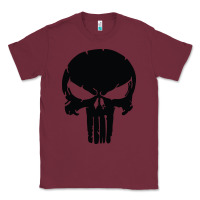 Burgundy the punisher skull black Classic Tee - artisFamous