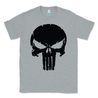 Heather Grey the punisher skull black Classic Tee - artisFamous
