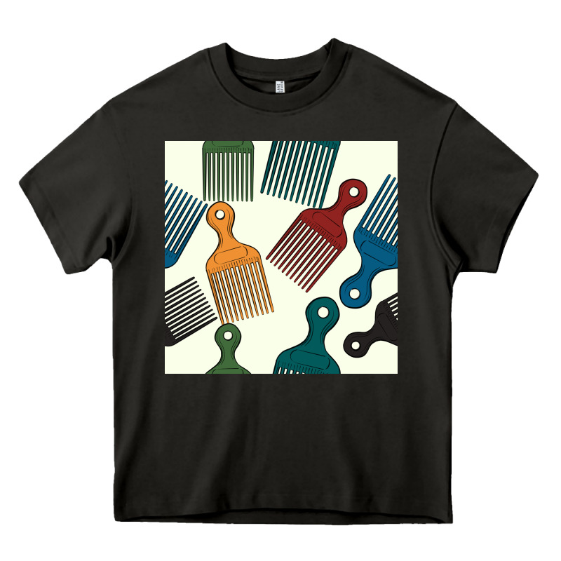 Afro Combs Seamless Patterns Heavy Core Tee by BundleAndBundleShop | Teevron