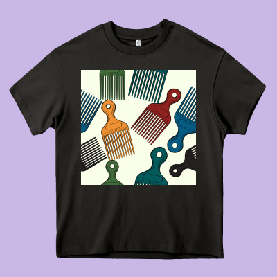 Afro Combs Seamless Patterns Heavy Core Tee Designed By Bundleandbundleshop