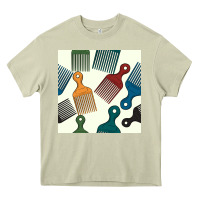 Mossy afro combs seamless patterns Heavy Core Tee - BundleAndBundleShop