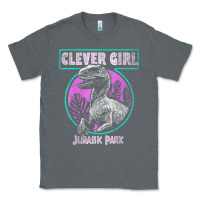Charcoal Heather distressed teal raptor clever girl t shirt Classic Tee - artisFamous