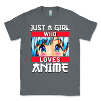 Charcoal Heather just a girl who loves anime japanese cute Classic Tee - artisFamous
