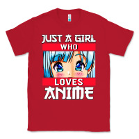 Red just a girl who loves anime japanese cute Classic Tee - artisFamous