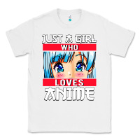 White just a girl who loves anime japanese cute Classic Tee - artisFamous
