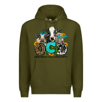 Army Green ocd obsessive cow disorder Premium Hoodie - AdoDesignShop