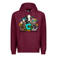 Burgundy ocd obsessive cow disorder Premium Hoodie - AdoDesignShop