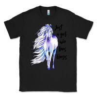 Black just a girl who loves horses Classic Tee - artisFamous