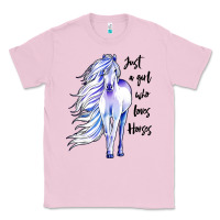 Bubblegum Pink just a girl who loves horses Classic Tee - artisFamous