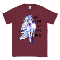 Burgundy just a girl who loves horses Classic Tee - artisFamous