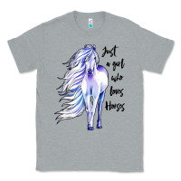 Heather Grey just a girl who loves horses Classic Tee - artisFamous