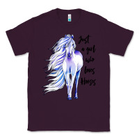 Plum just a girl who loves horses Classic Tee - artisFamous