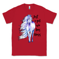 Red just a girl who loves horses Classic Tee - artisFamous