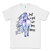 White just a girl who loves horses Classic Tee - artisFamous