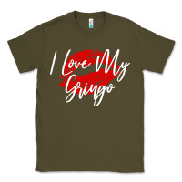 Army Green kiss lips i love my gringo wife girlfriend premium Classic Tee - artisFamous