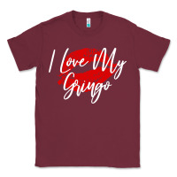 Burgundy kiss lips i love my gringo wife girlfriend premium Classic Tee - artisFamous