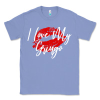 Colony Blue kiss lips i love my gringo wife girlfriend premium Classic Tee - artisFamous