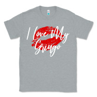 Heather Grey kiss lips i love my gringo wife girlfriend premium Classic Tee - artisFamous