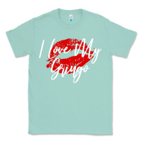 Seafoam kiss lips i love my gringo wife girlfriend premium Classic Tee - artisFamous