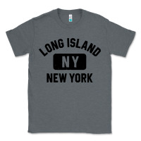 Charcoal Heather long island ny gym style distressed amber print Classic Tee - artisFamous