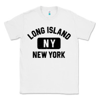 White long island ny gym style distressed amber print Classic Tee - artisFamous