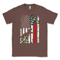 Chestnut mens distressed dinosaur autism dad usa flag Classic Tee - artisFamous