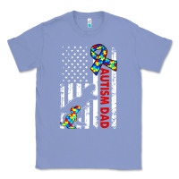 Colony Blue mens distressed dinosaur autism dad usa flag Classic Tee - artisFamous