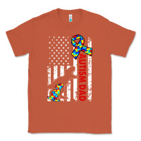 Copper mens distressed dinosaur autism dad usa flag Classic Tee - artisFamous