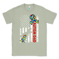 Matcha mens distressed dinosaur autism dad usa flag Classic Tee - artisFamous