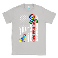 Moon Dust mens distressed dinosaur autism dad usa flag Classic Tee - artisFamous
