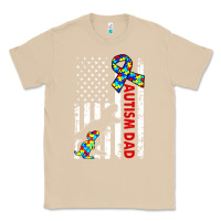 Mushroom mens distressed dinosaur autism dad usa flag Classic Tee - artisFamous