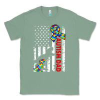 Sage mens distressed dinosaur autism dad usa flag Classic Tee - artisFamous