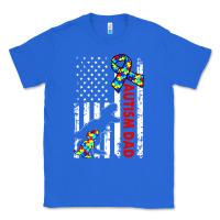 True Royal mens distressed dinosaur autism dad usa flag Classic Tee - artisFamous