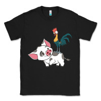 Black hei hei rooster and pig funny cartoon Classic Tee - artisFamous
