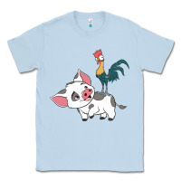 Dusty Blue hei hei rooster and pig funny cartoon Classic Tee - artisFamous