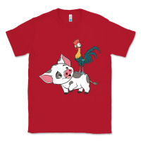 Red hei hei rooster and pig funny cartoon Classic Tee - artisFamous