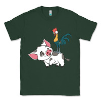 Sports Green hei hei rooster and pig funny cartoon Classic Tee - artisFamous