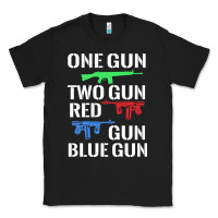 Black one gun two gun red gun blue gun Classic Tee - artisFamous