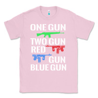 Bubblegum Pink one gun two gun red gun blue gun Classic Tee - artisFamous