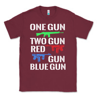 Burgundy one gun two gun red gun blue gun Classic Tee - artisFamous