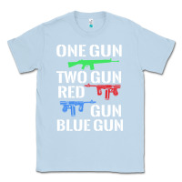 Dusty Blue one gun two gun red gun blue gun Classic Tee - artisFamous