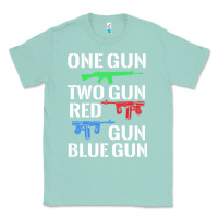 Seafoam one gun two gun red gun blue gun Classic Tee - artisFamous