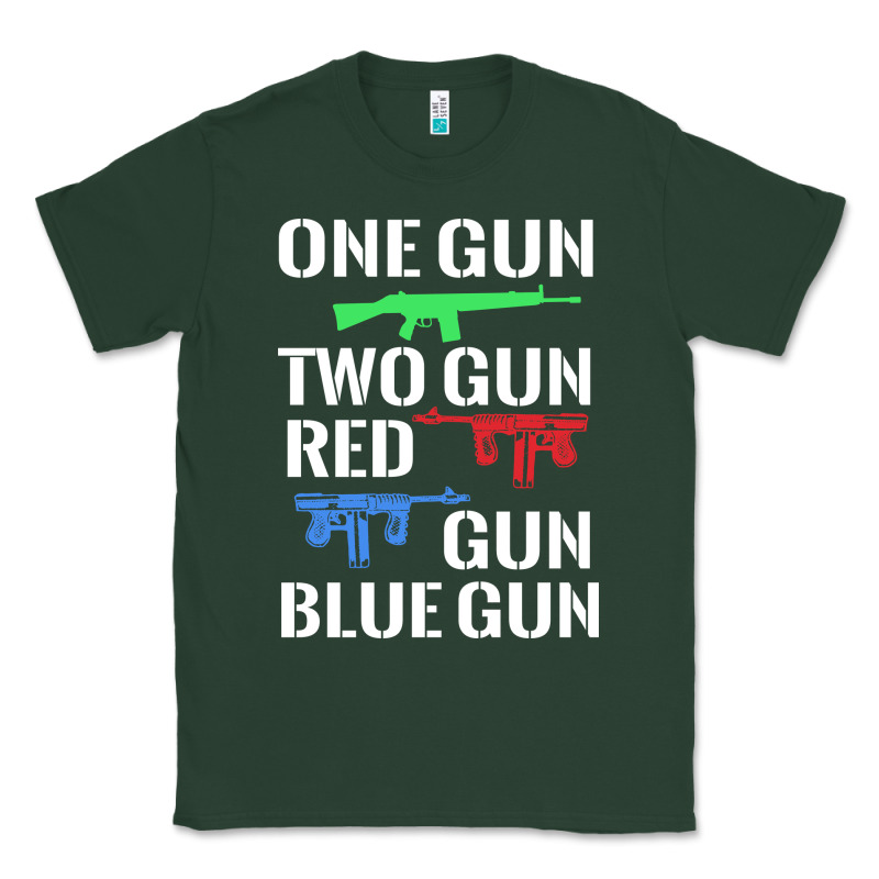 One Gun Two Gun Red Gun Blue Gun Classic Tee by artisFamous | Teevron