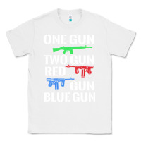 White one gun two gun red gun blue gun Classic Tee - artisFamous