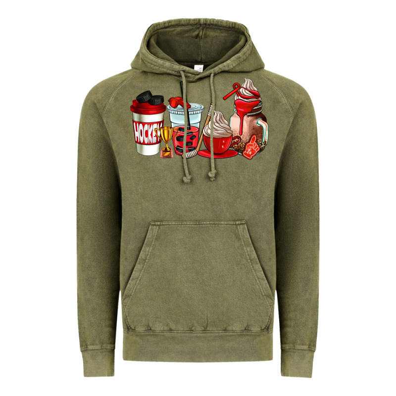 Hockey Coffee Cups Vintage Hoodie by AdoDesignShop | Teevron