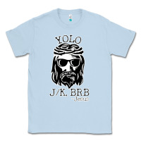 Dusty Blue funny jesus easter yolo jk brb Classic Tee - artisFamous